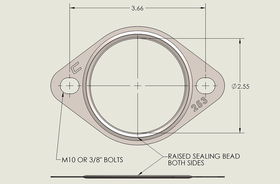 2.5 Inch 2-Bolt Exhaust Gasket