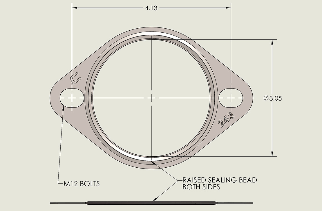 3 Inch 2-Bolt Exhaust Gasket