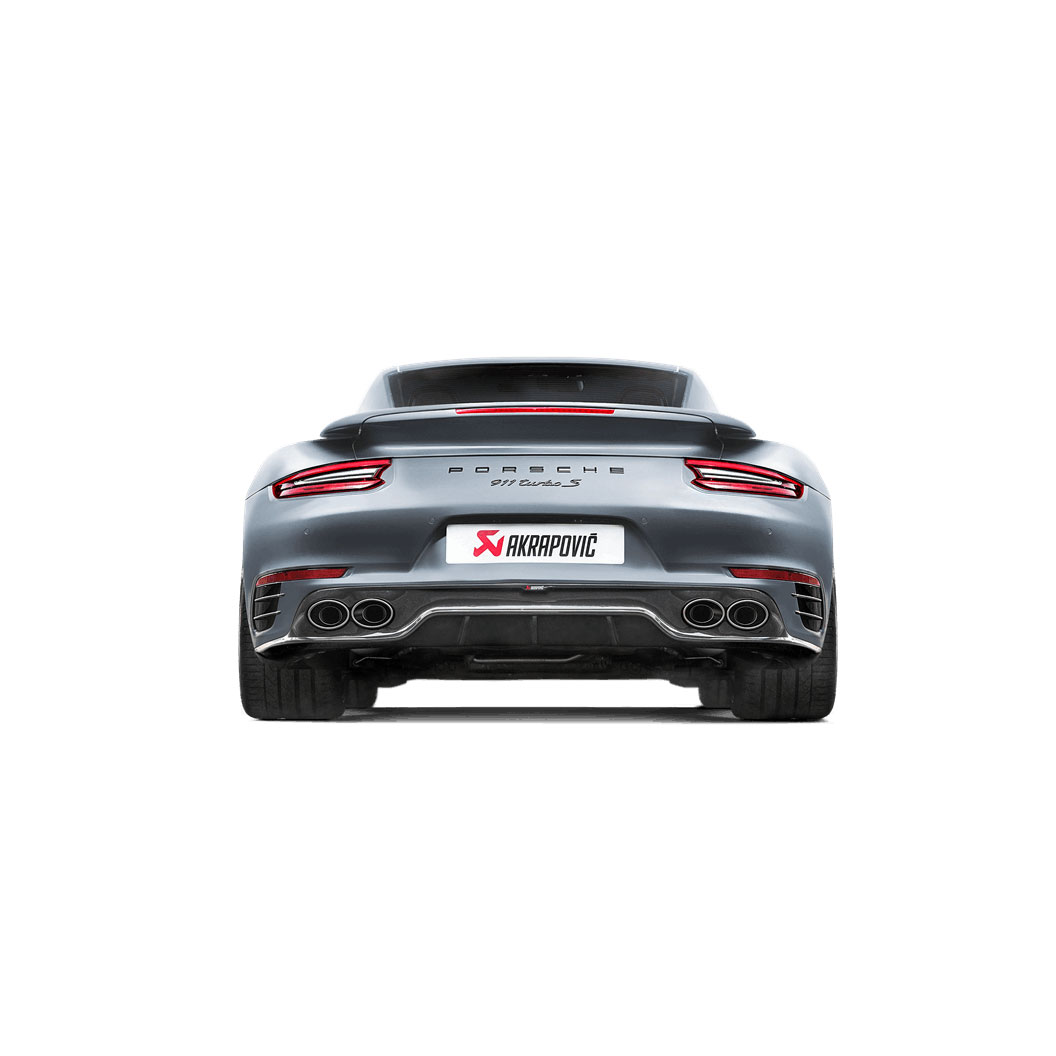 Porsche Akrapovic Slip-On Line (Titanium) Exhaust w/  Matte Diffuser 911 991.2 Turbo / Turbo S 2017-2019