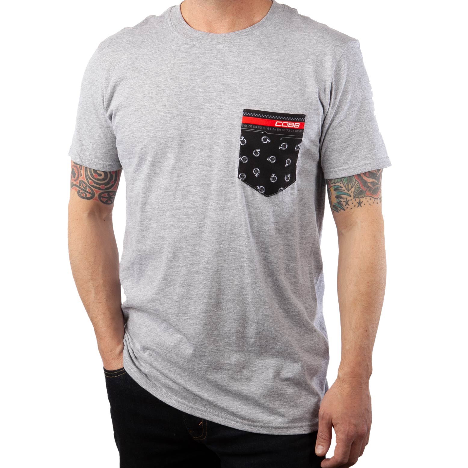 COBB Tuning Logo Grey Pocket T-Shirt