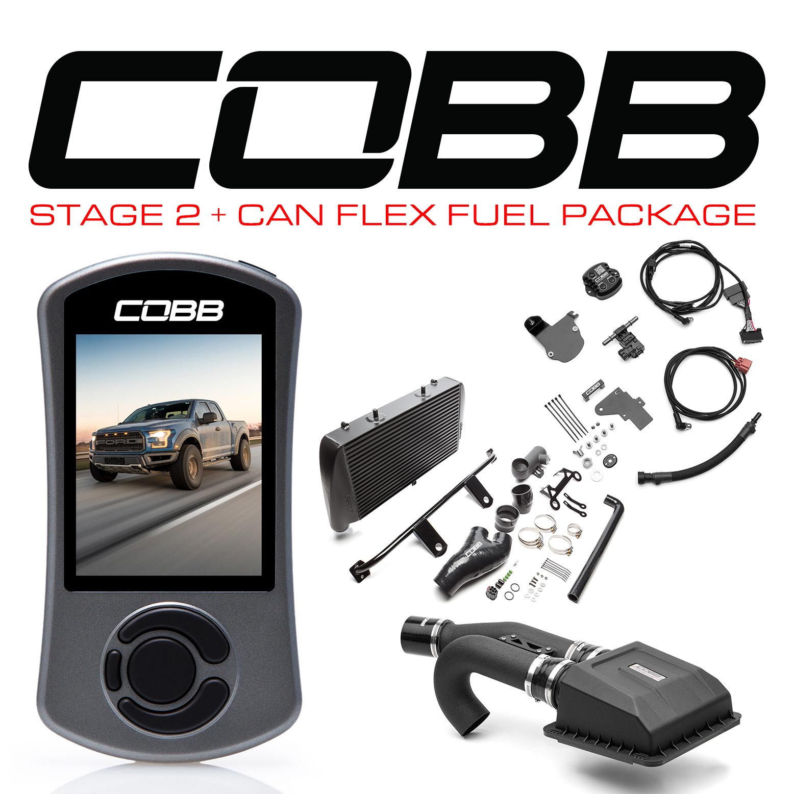 Ford Stage 2 + CAN Flex Fuel Power Package Black with TCM F-150 Ecoboost Raptor