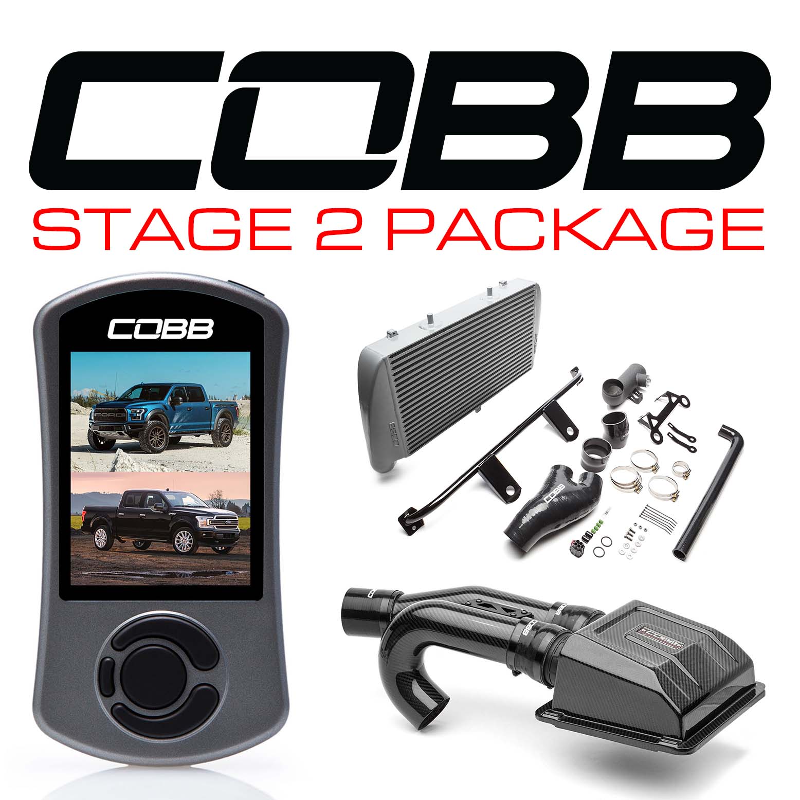 Ford Stage 2 Redline Carbon Fiber Power Package Silver with TCM F-150 Ecoboost Raptor / Limited