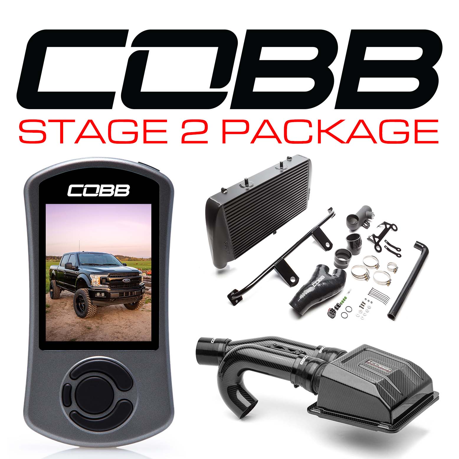 Ford Stage 2 Redline Carbon Fiber Power Package Black F-150 Ecoboost 3.5L 2020