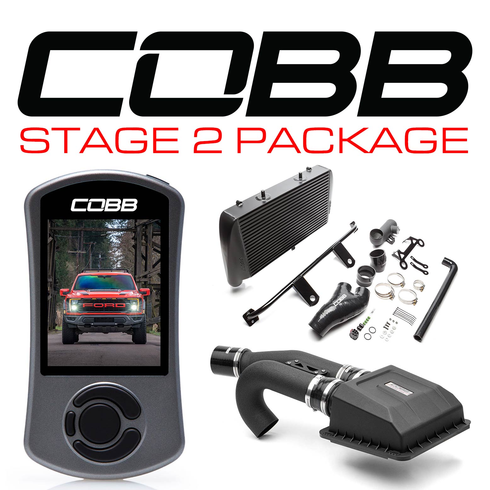 Stage 2 Power Package Black FMIC (w/ HCT Intake) Ford F-150 Raptor 2021-2022