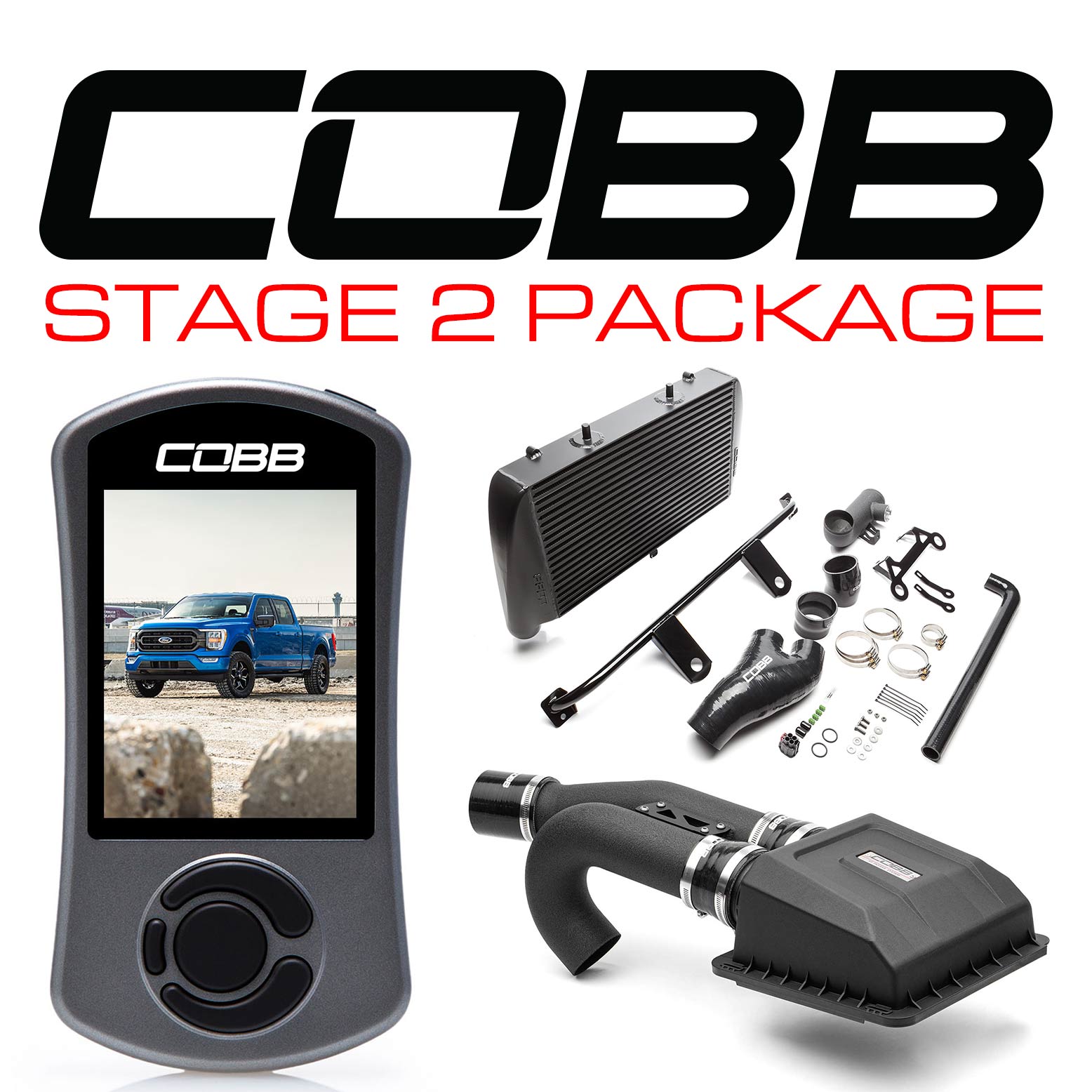 Stage 2 Power Package Black FMIC (w/ HCT Intake) Ford F-150 Tremor 2021-2022