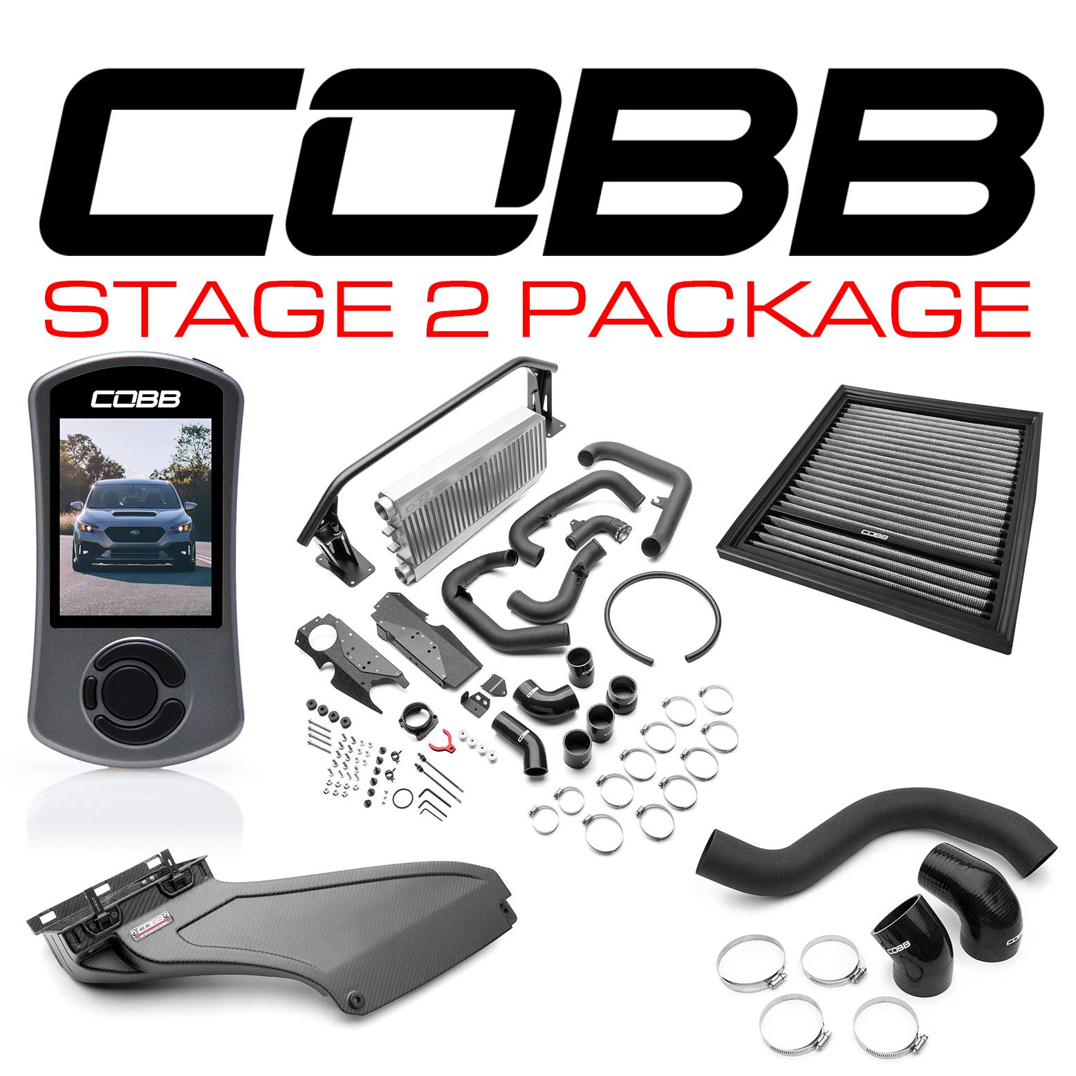 Subaru Australia Stage 2 Power Package Silver (FMIC) Matte Carbon Fiber WRX 2022-2025