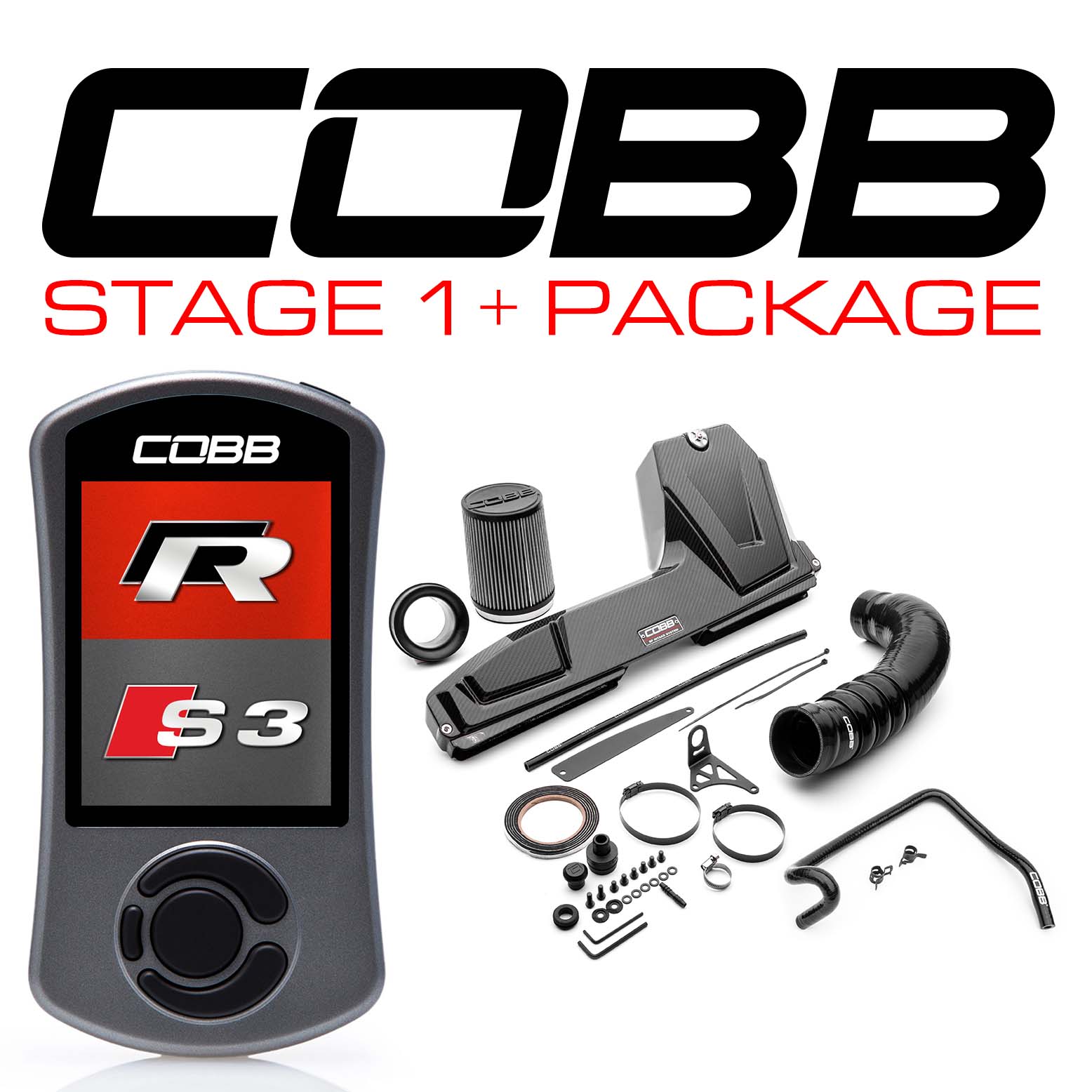 Stage 1 + Redline Carbon Fiber Power Package with DSG / S Tronic Flashing for Volkswagen  (Mk7 / Mk7.5) Golf R, Audi S3 (8V)