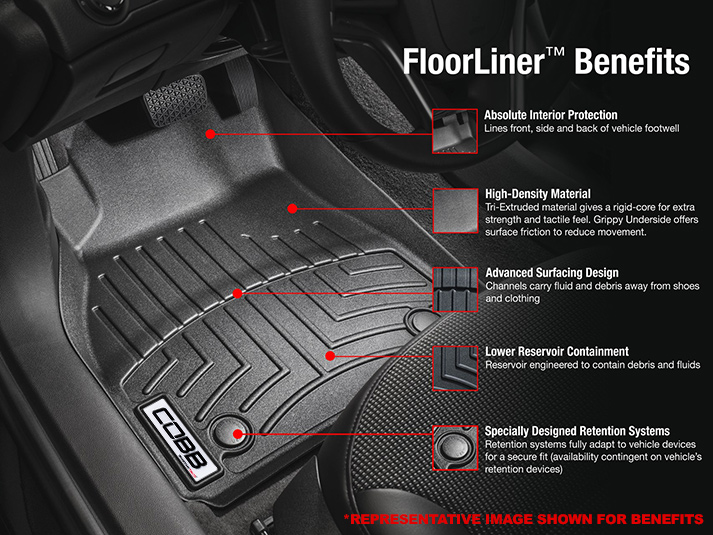 COBB x WeatherTech FloorLiner and Rear FloorLiner Set Ford Focus ST 2013-2018