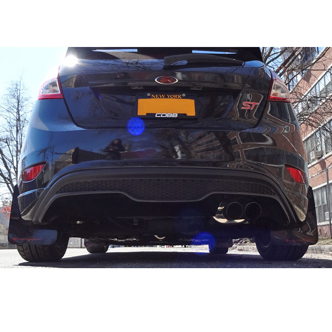 Rally Armor UR Mudflaps Black Urethane Red Logo Ford Fiesta ST 2014-2019