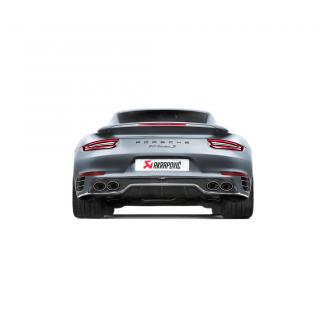 Porsche Akrapovic Slip-On Line (Titanium) Exhaust w/ High Gloss Diffuser 911 991.2 Turbo / Turbo S 2017-2019