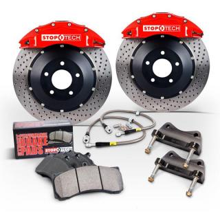 Stoptech ST-22 Big Brake Kit Rear 345mm Red Drilled Rotors Subaru STI 2005-2014