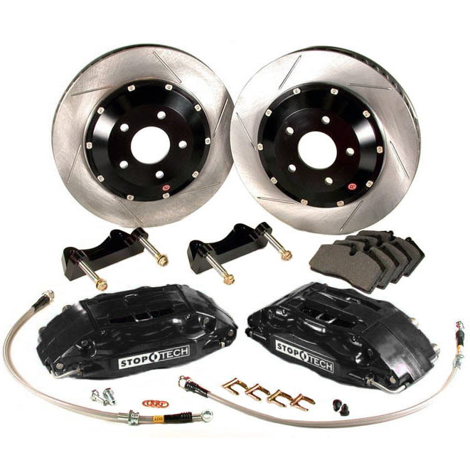 Stoptech ST-40 Big Brake Kit Front 332mm Black Slotted Rotors Ford Focus ST 2013-2014