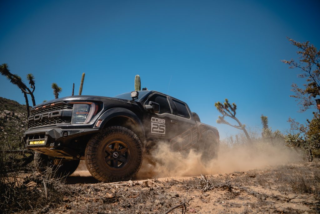 COBB25 raptor on a desert trail