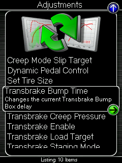 Transbrake Bump Time