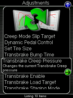Transbrake Creep Pressure