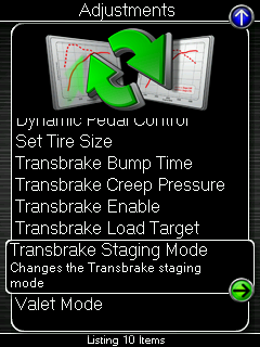 Transbrake Staging Mode Selection